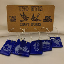 Load image into Gallery viewer, Wine Charms: Christmas Theme (fused glass)