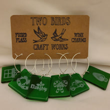 Load image into Gallery viewer, Wine Charms: Christmas Theme (fused glass)