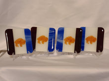 Load image into Gallery viewer, Let&#39;s Go Buffalo fused glass coaster set - vertical
