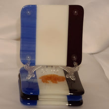 Load image into Gallery viewer, Let&#39;s Go Buffalo fused glass coaster set - vertical
