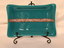 Load image into Gallery viewer, Teal Soap Dish, fused glass
